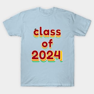 vintage retro style class of 2024 graduation 2024 T-Shirt